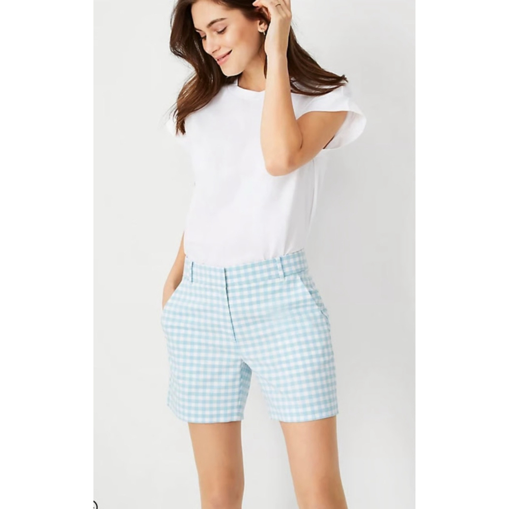 Ann Taylor gingham Bermuda shorts size 6